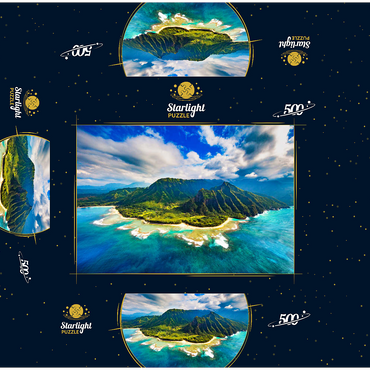 Aerial view on Na Pali coast Kauai Hawaii 500 Jigsaw Puzzle box 3D Modell