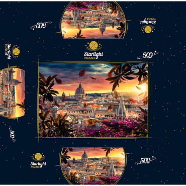 Beautiful sunset over the city of Rome in the evening 500 Jigsaw Puzzle box 3D Modell