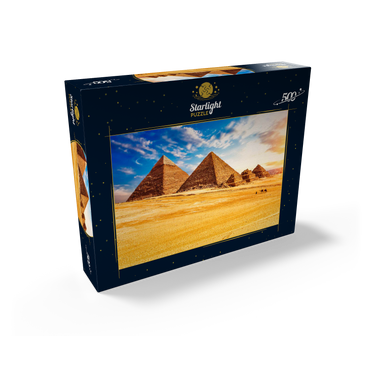 The pyramids in the sunny Giza desert Egypt 500 Jigsaw Puzzle box view1