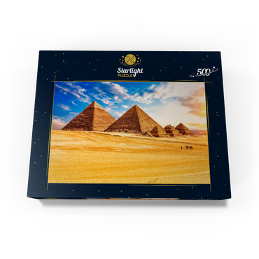 The pyramids in the sunny Giza desert Egypt 500 Jigsaw Puzzle box view1