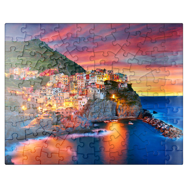 puzzleplate Famous town of Manarola in Italy - Cinque Terre Liguria 100 Jigsaw Puzzle