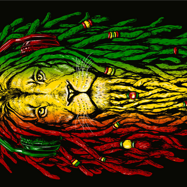 Rasta lion 1000 Jigsaw Puzzle 3D Modell