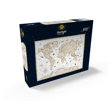 Detailed vintage cartoon world map 1000 Jigsaw Puzzle box view1
