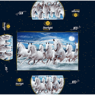 Seven horses at a gallop 100 Jigsaw Puzzle box 3D Modell