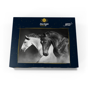 Horses run gallop in the desert 1000 Jigsaw Puzzle box view1