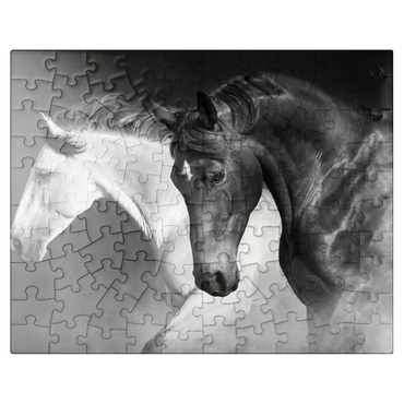 puzzleplate Horses run gallop in the desert 100 Jigsaw Puzzle