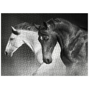 puzzleplate Horses run gallop in the desert 500 Jigsaw Puzzle