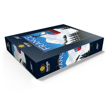 Chamonix France, art deco style vintage poster, illustration 1000 Jigsaw Puzzle box view1