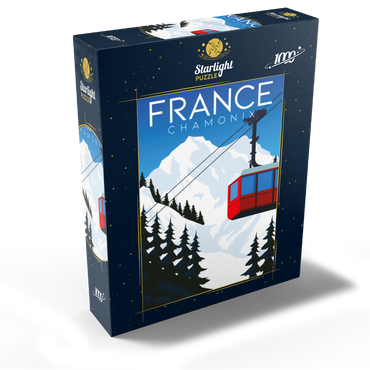 Chamonix France, art deco style vintage poster, illustration 1000 Jigsaw Puzzle box view1