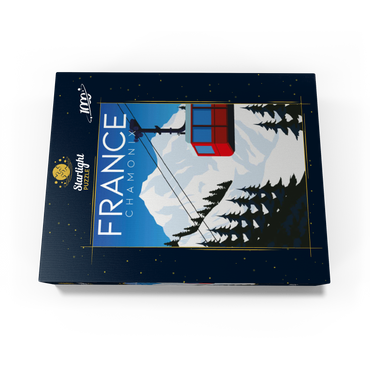 Chamonix France, art deco style vintage poster, illustration 1000 Jigsaw Puzzle box view1