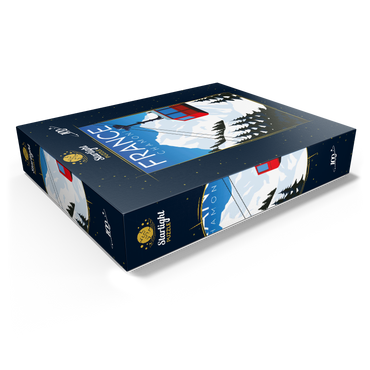 Chamonix France art deco style vintage poster illustration 100 Jigsaw Puzzle box view1