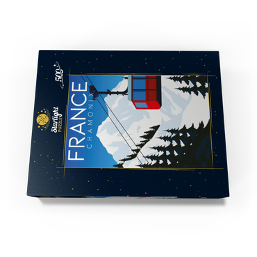 Chamonix France art deco style vintage poster illustration 500 Jigsaw Puzzle box view1