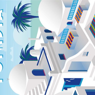 Tunisia, art deco style vintage poster, illustration 1000 Jigsaw Puzzle 3D Modell