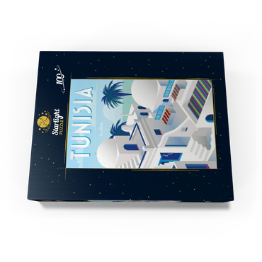 Tunisia art deco style vintage poster illustration 100 Jigsaw Puzzle box view1