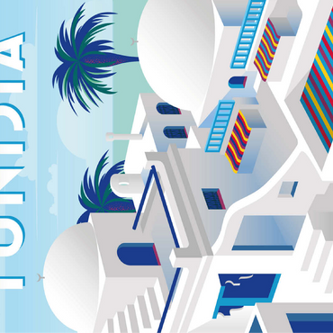 Tunisia art deco style vintage poster illustration 100 Jigsaw Puzzle 3D Modell