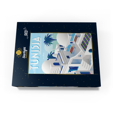 Tunisia art deco style vintage poster illustration 500 Jigsaw Puzzle box view1