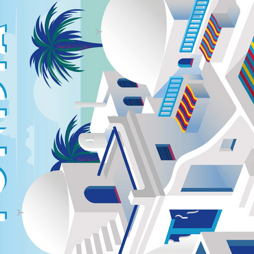 Tunisia art deco style vintage poster illustration 500 Jigsaw Puzzle 3D Modell