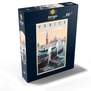 Venice Italy Vietnam art deco style vintage poster illustration 100 Jigsaw Puzzle box view1
