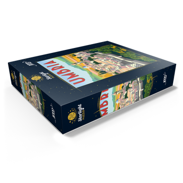 Umbria Italy, art deco style vintage poster, illustration 1000 Jigsaw Puzzle box view1