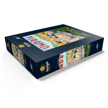 Umbria Italy art deco style vintage poster illustration 500 Jigsaw Puzzle box view1