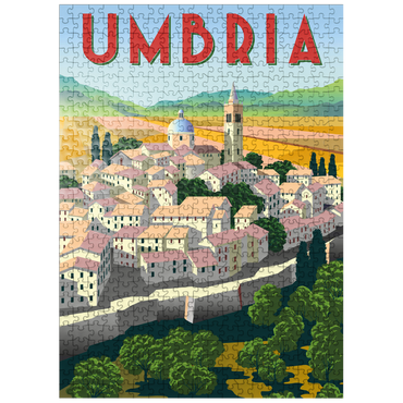 puzzleplate Umbria Italy art deco style vintage poster illustration 500 Jigsaw Puzzle