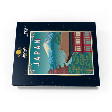 Traditional house, Japan, art deco style vintage poster, illustration 1000 Jigsaw Puzzle box view1