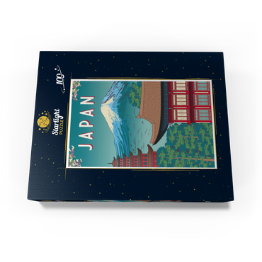 Traditional house Japan art deco style vintage poster illustration 100 Jigsaw Puzzle box view1