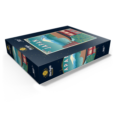 Traditional house Japan art deco style vintage poster illustration 500 Jigsaw Puzzle box view1