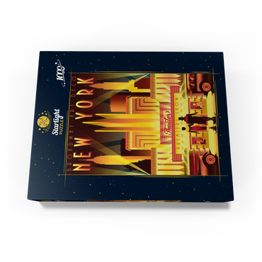 New York Night Broadway, Art Deco style vintage poster, illustration 1000 Jigsaw Puzzle box view1