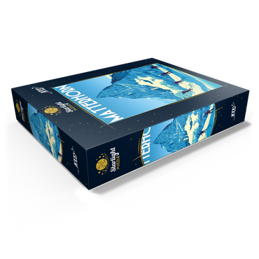 Matterhorn Switzerland art deco style vintage poster illustration 1000 Jigsaw Puzzle box view1