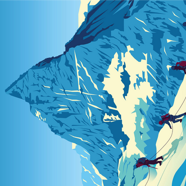 Matterhorn Switzerland art deco style vintage poster illustration 1000 Jigsaw Puzzle 3D Modell