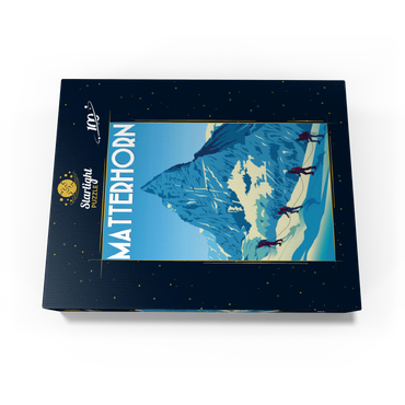 Matterhorn Switzerland art deco style vintage poster illustration 100 Jigsaw Puzzle box view3