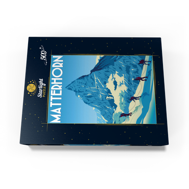Matterhorn Switzerland art deco style vintage poster illustration 500 Jigsaw Puzzle box view3