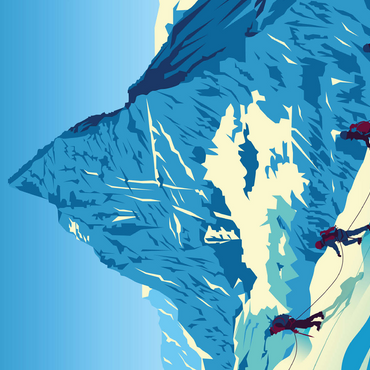 Matterhorn Switzerland art deco style vintage poster illustration 500 Jigsaw Puzzle 3D Modell