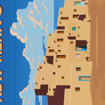 New Mexico USA art deco style vintage poster illustration 500 Jigsaw Puzzle 3D Modell