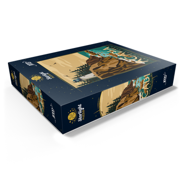 Acadia National Park Maine USA Art Deco style vintage poster illustration 1000 Jigsaw Puzzle box view1