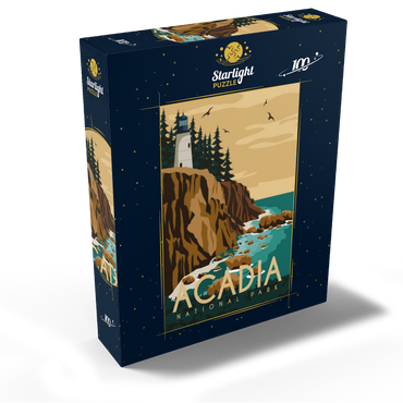 Acadia National Park Maine USA Art Deco style vintage poster illustration 100 Jigsaw Puzzle box view2