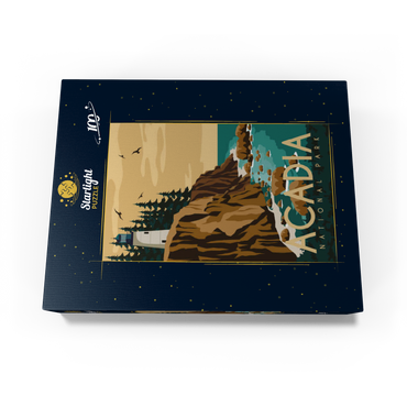 Acadia National Park Maine USA Art Deco style vintage poster illustration 100 Jigsaw Puzzle box view3
