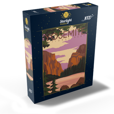 Yosemite National Park Central California, USA, Art Deco style vintage poster, illustration 1000 Jigsaw Puzzle box view1