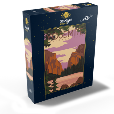 Yosemite National Park Central California USA Art Deco style vintage poster illustration 500 Jigsaw Puzzle box view1