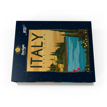 Lake Como Italy, Art Deco style vintage poster, illustration 1000 Jigsaw Puzzle box view1