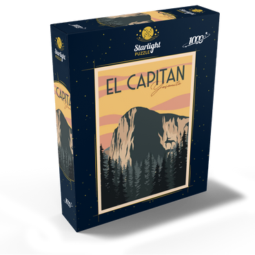 El Capitan in Yosemite National Park USA Art Deco style vintage poster illustration 1000 Jigsaw Puzzle box view2
