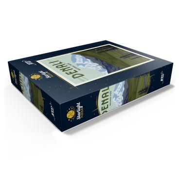 Denali National Park, Alaska, art deco style vintage poster, illustration 1000 Jigsaw Puzzle box view1