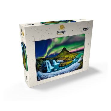 Northern lights, Aurora borealis at Kirkjufell in Iceland 1000 Jigsaw Puzzle box view1