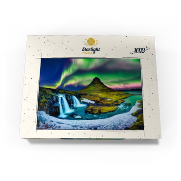 Northern lights, Aurora borealis at Kirkjufell in Iceland 1000 Jigsaw Puzzle box view1