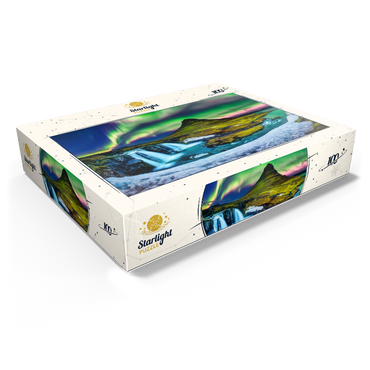 Northern lights Aurora borealis at Kirkjufell in Iceland 100 Jigsaw Puzzle box view1