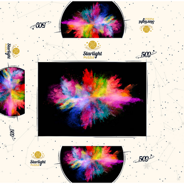 Powder color explosion against black background 500 Jigsaw Puzzle box 3D Modell