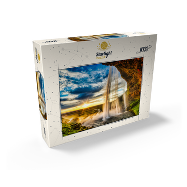 Seljalandfoss waterfall at sunset, Iceland 1000 Jigsaw Puzzle box view1