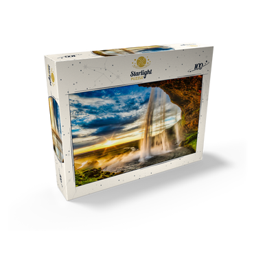 Seljalandfoss waterfall at sunset Iceland 100 Jigsaw Puzzle box view1