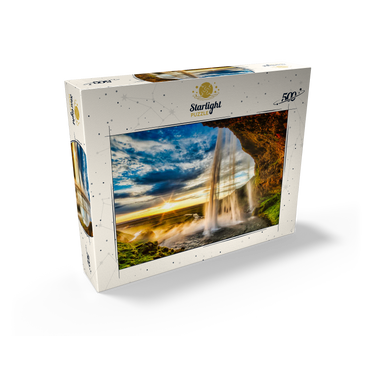 Seljalandfoss waterfall at sunset Iceland 500 Jigsaw Puzzle box view1